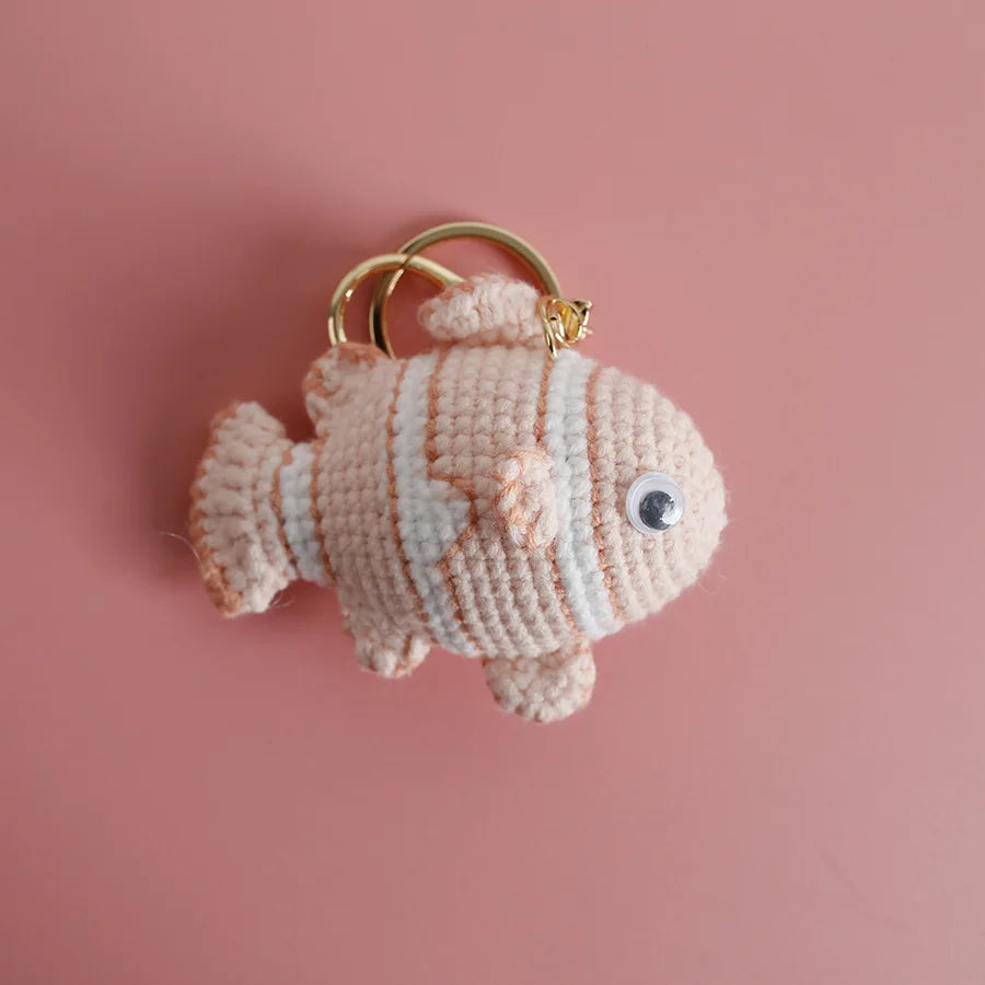 Ocean Animal Crochet Keychain Tropical Fish Bag Charm