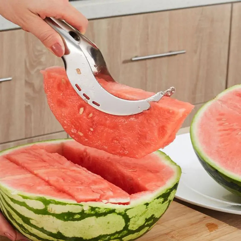 Stainless Steel Watermelon Slicer Knife with Fruit Corer and Server