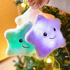 LED Light Star Plush Toy Soft Stuffed Star Pillow Doll Glowing Plush Baby Kid Toys Birthday Gift Home Deco