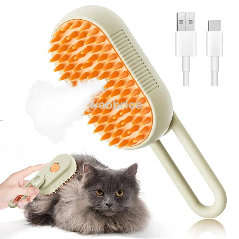 Electric Dog Steamer Brush Grooming 3 in 1 Dog Steam Brush Pet Remove Tangles and Loose Hair for Massage Steamy Cat Supplies