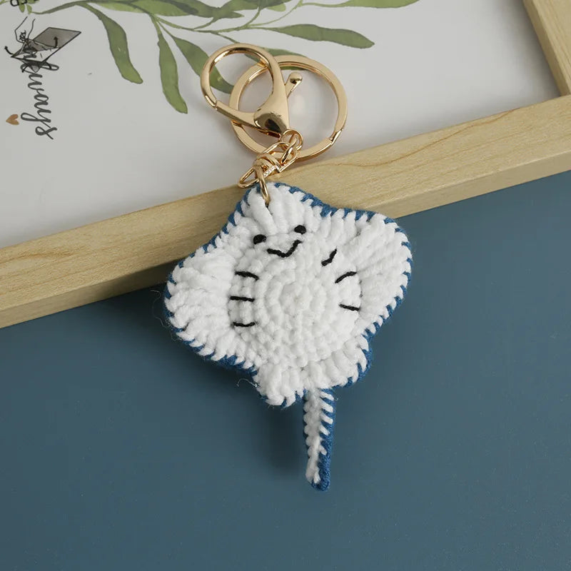 Ocean Animal Crochet Keychain Tropical Fish Bag Charm