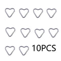 10PCS Heart Shaped Aluminum Carabiner Keychain Clips for Everyday Use