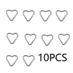 10PCS Heart Shaped Aluminum Carabiner Keychain Clips for Everyday Use