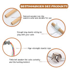 Natural Wooden Cat Teaser Wand for Interactive Indoor Cat Play