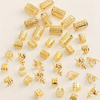 40PCS/Set Women's Elegant Hollow Hair Rings Set with Various Patterns DIY Hair Accessories for Girls Loc Hair Jewelry for Braids