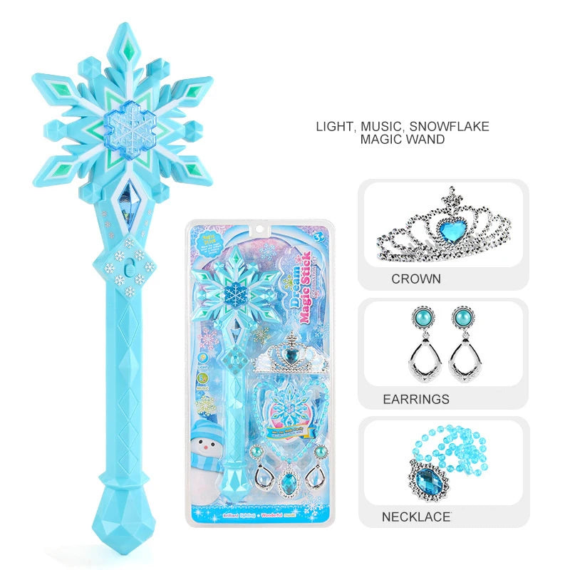 Magic Wand Girl Princess Flash Wand Glowing Sound Effect Fantasy Fairy Stick Cartoon Flash Wand Children's Toys Birthday Gift