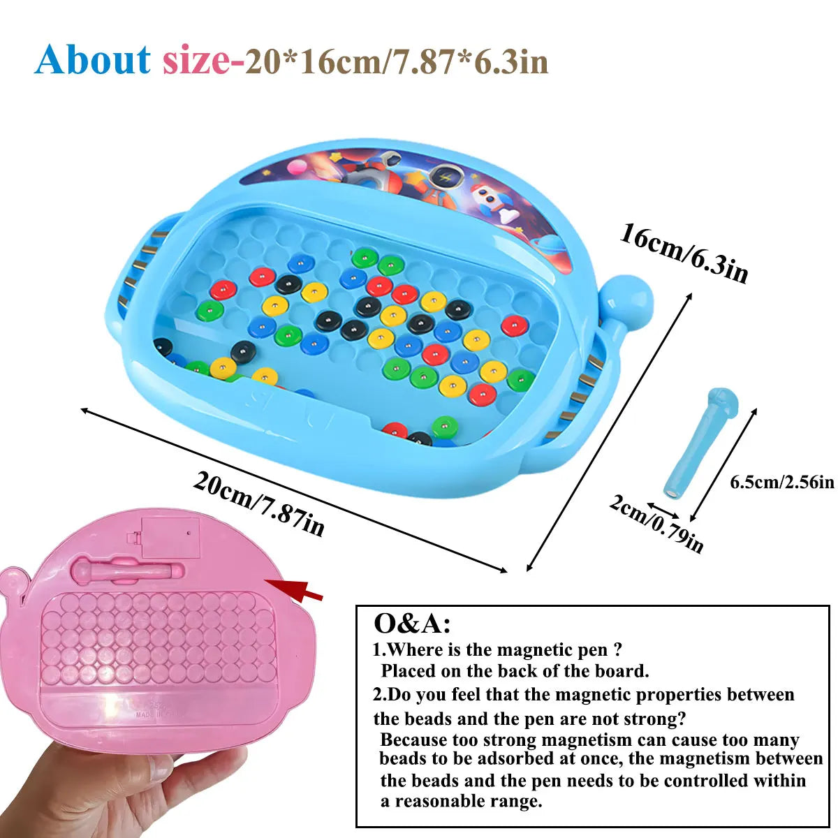 Magnetic Beads Doodle Board with Pen for Creative Learning and Drawing
