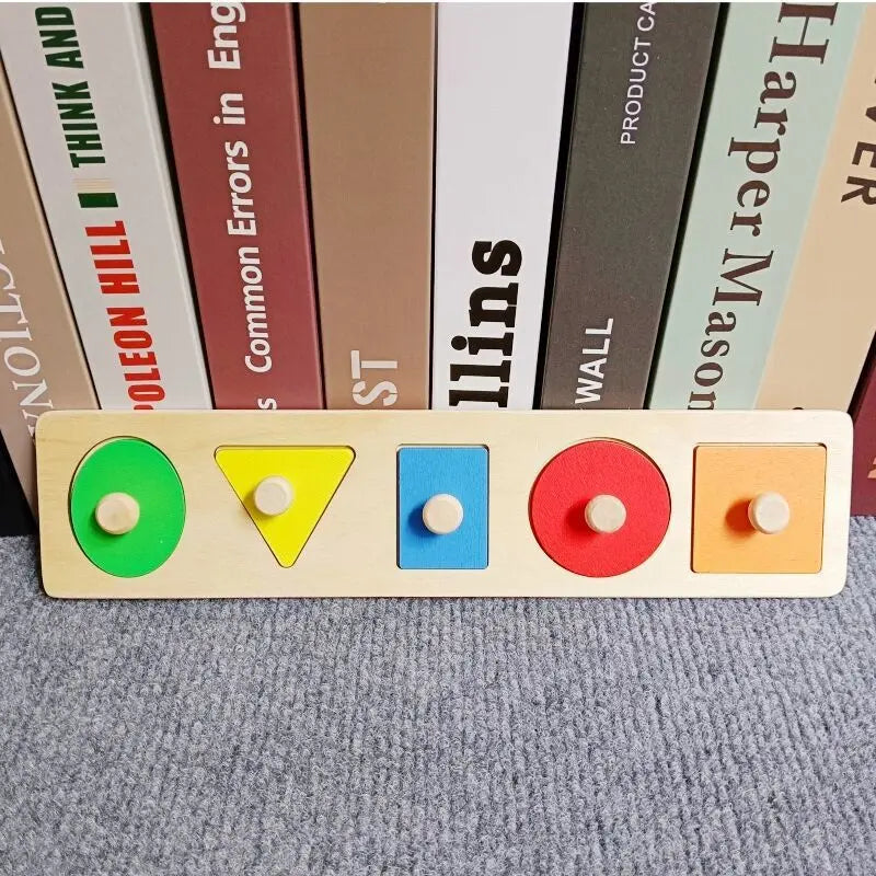 Montessori Wooden Color & Shape Matching Building Blocks