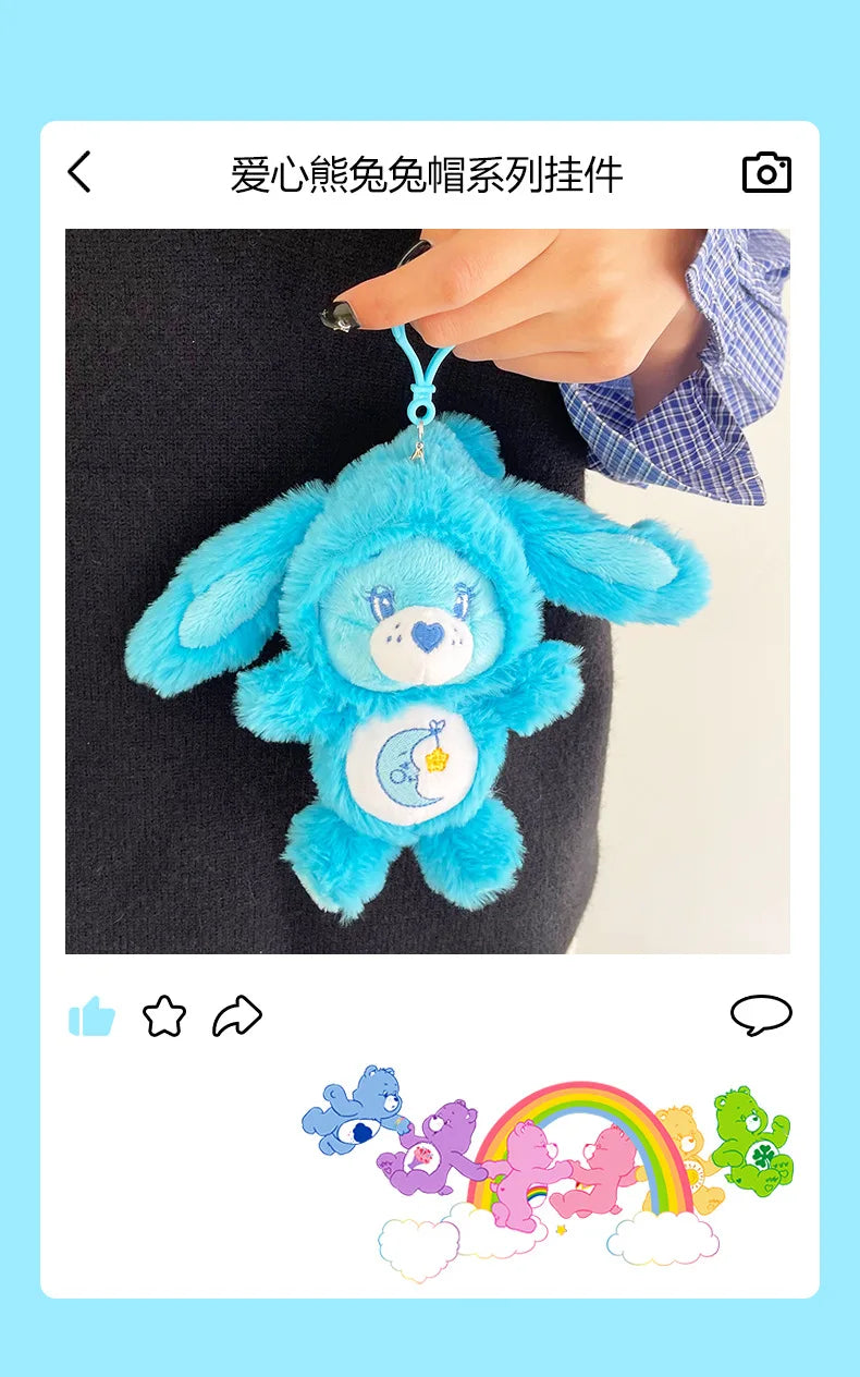 Care Bears Rabbit Hat Plush Keychain Rainbow Bear Bag Charm Gift
