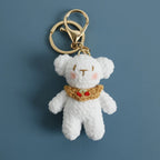 Cute Bear Couple Crochet Keychain Matching Animal Charm