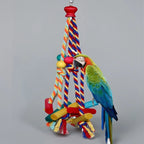 Natural Wood Rope Bird Climbing Toy for Parrots and Small Birds