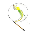 Peacock Bird Cat Teaser Wand for Interactive Hunting and Play