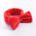 Coral Fleece Bow Spa Makeup Headband for Women