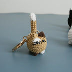 Cute Crochet Kitten Keychain Smiling Cat Bag Charm