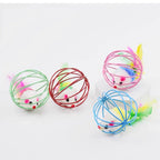 Interactive Colorful Mouse Cage Cat Toy for Indoor Active Play
