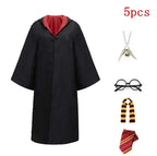 Harri Potters Adult&Children Cosplay Costume Gryffindors Shirt Gown Cloak Tie Scarf Wand Slytherin Skirt Halloween Hermione Gift