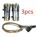 Super Princess Diana Cosplay Costume for Women Headdress Armband Gauntlet Tiara Wrist Lasso of Truth Accessory Props Halloween
