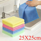 3/10pcs Microfiber Cleaning Cloth, Dishwashing Cloth Household Rag Kitchen Bathroom Cleaning Towel Durable Absorbent Towel