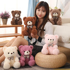 25/35CM Kawaii Teddy Bear Plush Pillow Toys Lovely Bow-Knot Bears Toys Stuffed Soft Animal Dolls Xmas Valentine Gift