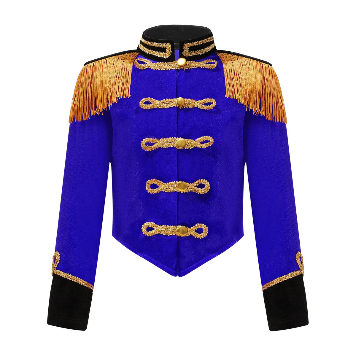Girls Boys Halloween Nutcrackers Costume Set Drum Trumpet Team Tassel Jacket Coat Hat for Drummer Performance Circus Ringmaster