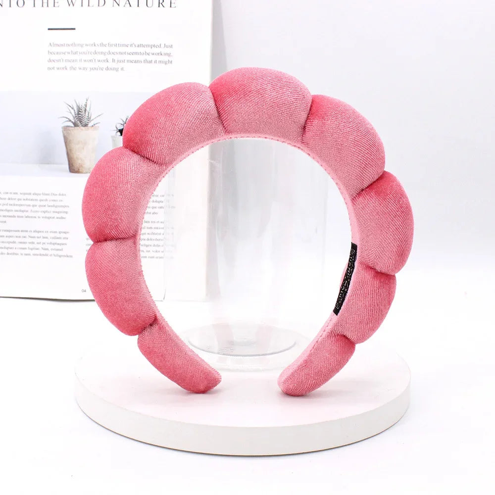 Velvet Sponge Spa Headband for Face Washing & Skincare