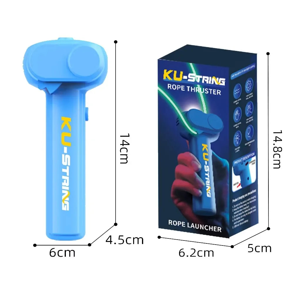 Glow-in-the-Dark Rope Launcher Toy for Kids and Adults, Rechargeable LED Luminous String, Handheld Stress Relief Game Gift Fun