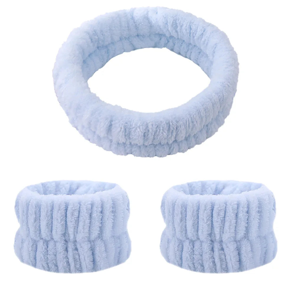 Face Wash Headband & Absorbent Wristband Spa Set