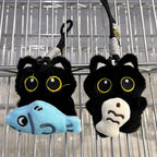 Cute Black Cat Plush Keychain Kawaii Bag Charm