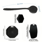 4-piece bath brush set Soft silicone bath brush with non-slip handle, easy to clean and rinse, perfect for use in the bath