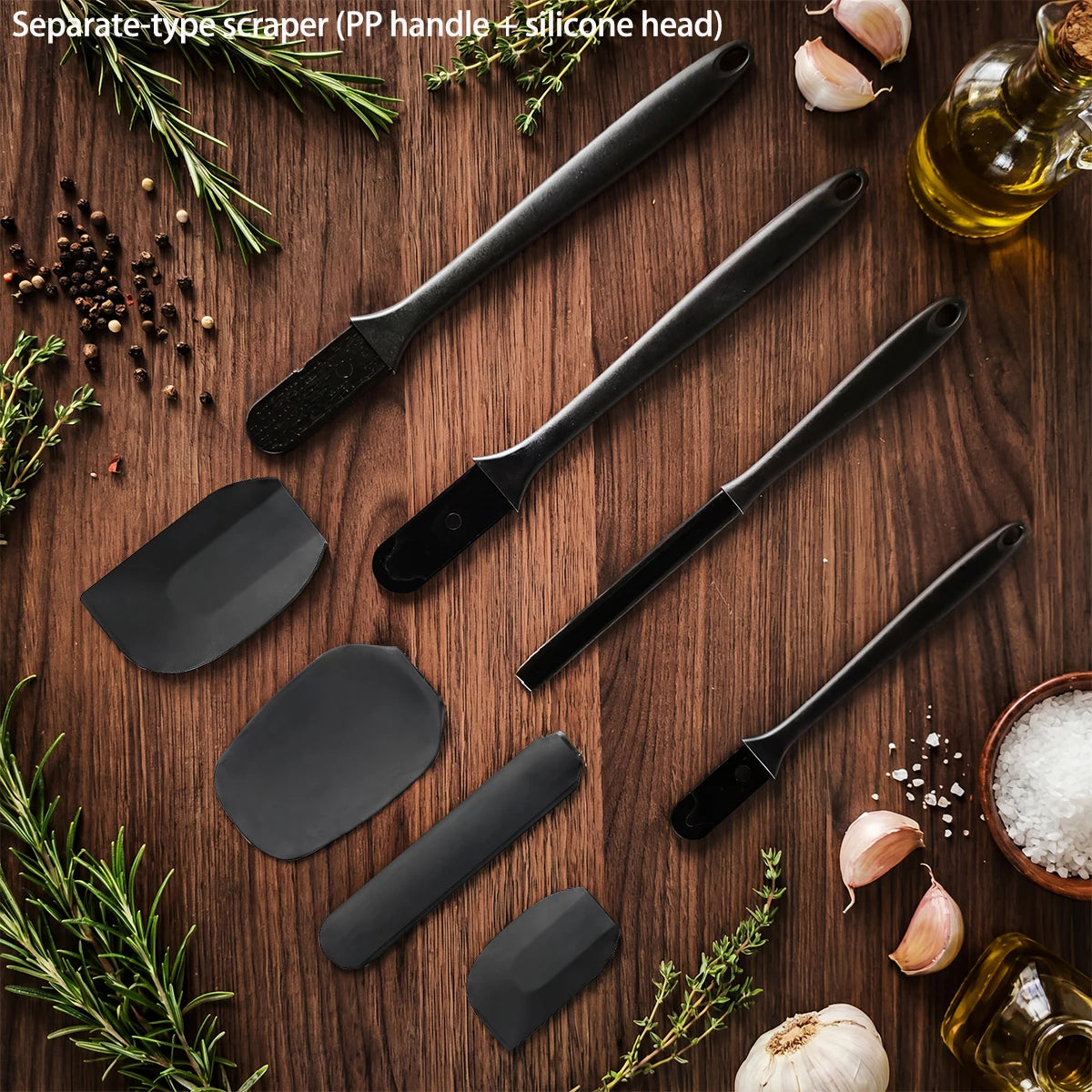 6-Piece Silicone Kitchenware Set with Spatulas and Oil Brush Kit