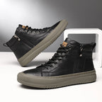 Bubuk Men's Spring and Autumn Style White Sneakers, New Trendy Versatile High-Top Sneakers, Summer Fashion Casual Men's Shoes, Breathable and Durable Sneakers
