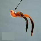 Interactive Bird Feather Cat Wand Toy for Indoor Hunting Play