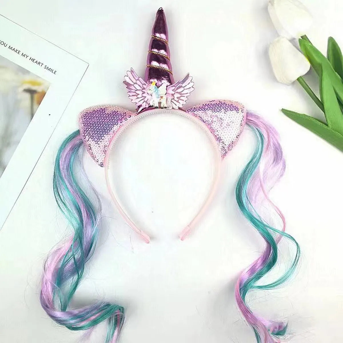 Unicorn Birthday Girl Headband for Kids