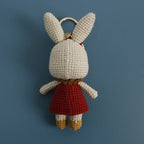 Cute Mushroom Rabbit Crochet Keychain Bunny Bag Charm