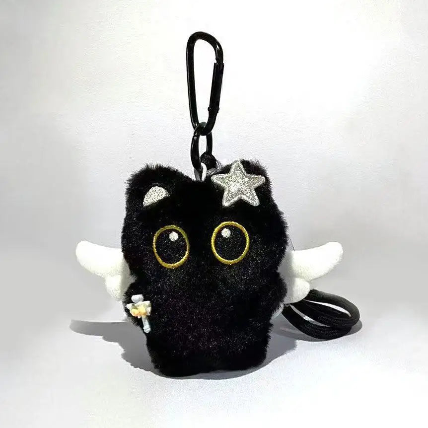 Cute Black Cat Plush Keychain Kawaii Bag Charm
