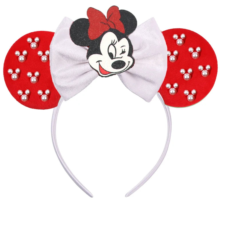 2026 Trip Mouse Ears Headband for Girls Women Sequin Castle 5"Bow Hairband Festival Party Cosplay DIY Hair Accessories
