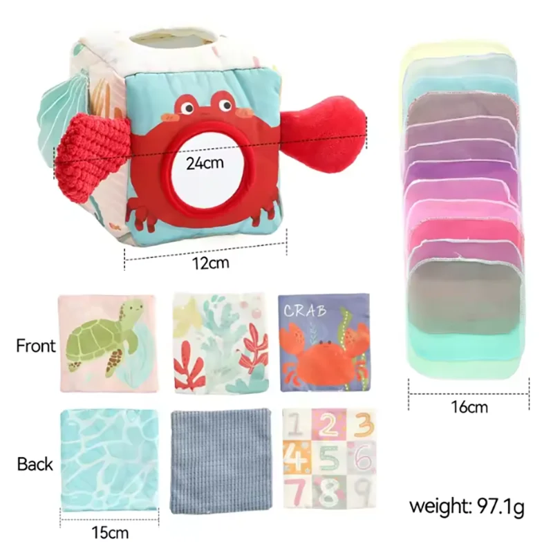 Montessori Cloth Tissue Box Sensory Activity Toy for Babies