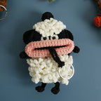 Funny Fruit Sausage Mouth Crochet Keychain Key Holder