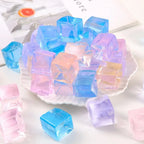 D15Pcs Mini Ice Cube Squishy Toys Release Stress Transparent Small Ice Block Pinch Children Squeezing Stress relieving Toy Gifts