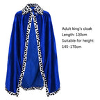 King Prince Cape Cosplay Costume with Crown – Royal Cloak Set