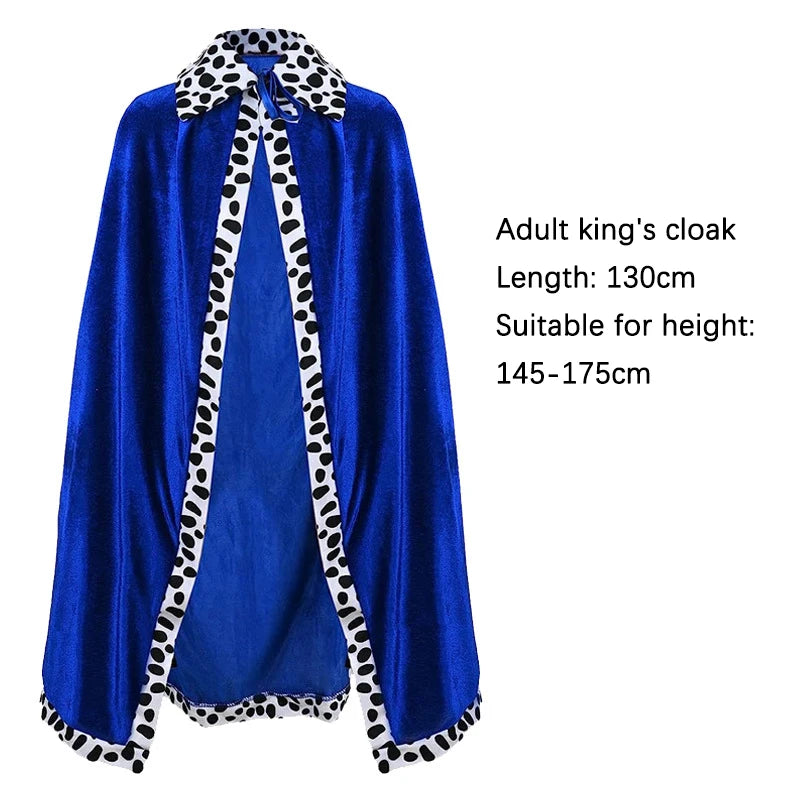 King Prince Cape Cosplay Costume with Crown – Royal Cloak Set