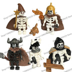 Halloween Scene Building Blocks Skeletons Ghosts Army King Assembled Charactesrs Figures DIY Accessories Bricks Toys Kids Gifts