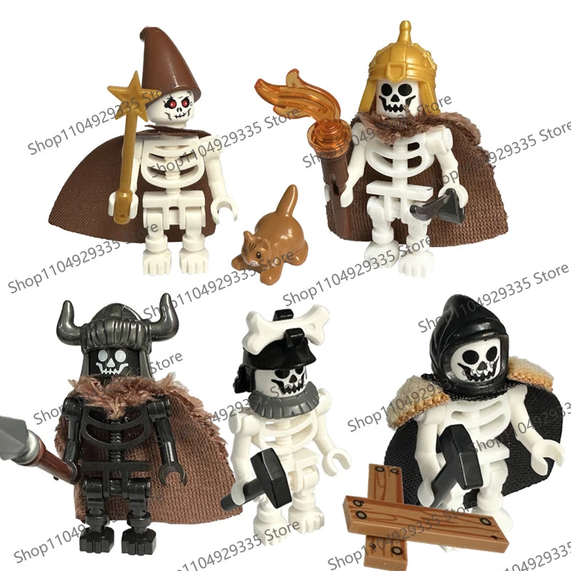 Halloween Scene Building Blocks Skeletons Ghosts Army King Assembled Charactesrs Figures DIY Accessories Bricks Toys Kids Gifts