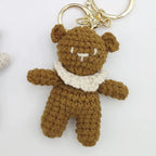 Cute Bear Couple Crochet Keychain Set Mini Animal Doll Charm
