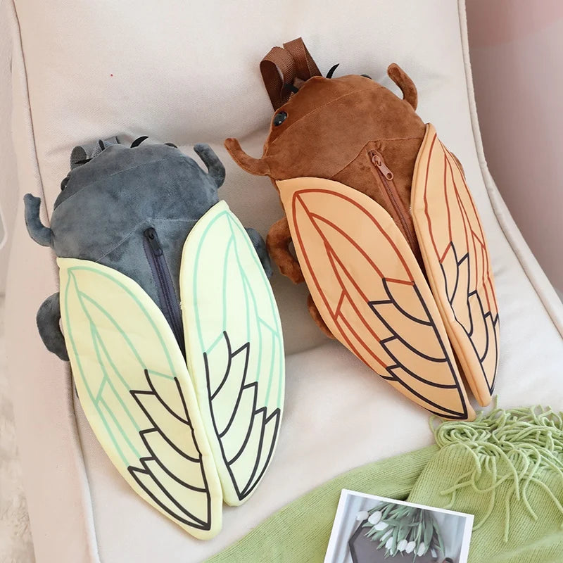 45CM Cartoon Cicada Beetle Plush Backpack Soft Stuffed Toy