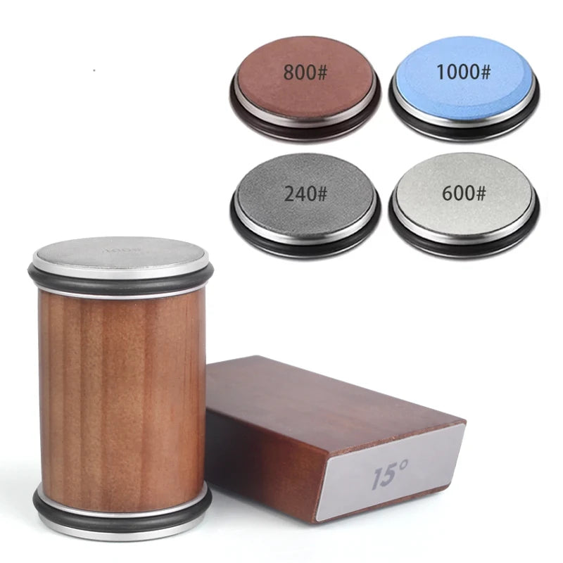 Rolling Knife Sharpener Kit – Magnetic Diamond Sharpening Stone with 15° & 20° Angle Guide