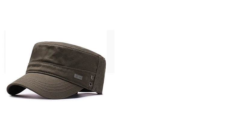 Four Seasons Flat Top Hat Men'S Simple Cotton Peaked Hat Fashion Baseball Cap Casual Cap, Commuter Sunshade Hat