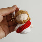 Cute Jesus Crochet Keychain Handmade Faith Bag Charm