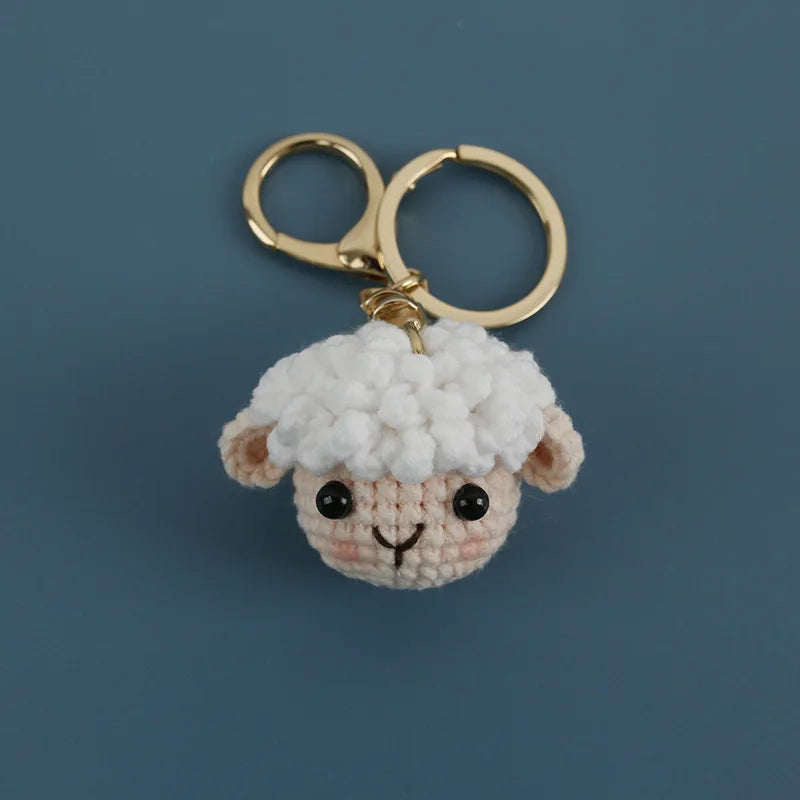 Cute Bear Couple Crochet Keychain Set Mini Animal Doll Charm