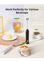 Wireless Electric Milk Frother Type-C Rechargeable Handheld Coffee Whisk Mixer